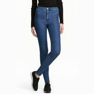 ✴ 2/$20 H&M high waist blue jeggings